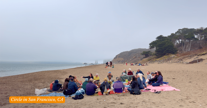 Earth listening circle in Baker's Beach, San Francisco