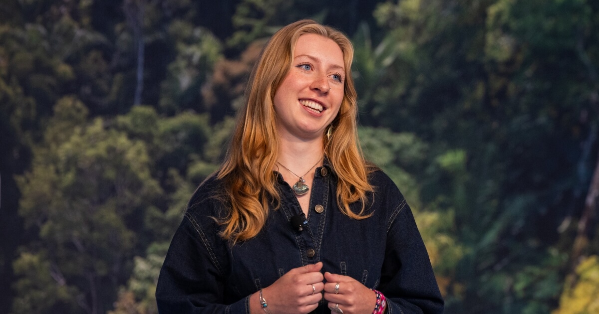  Elli Arzbaecher, Youth Program Coordinator at Pachamama Alliance, emphasizes the need for intergenerational spaces and collaboration with youth to address the challenges young people are experiencing.&nbsp;