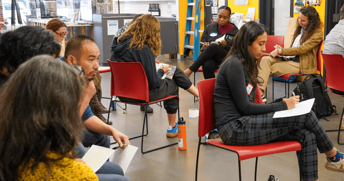 Participants capture the images, stories, insights and guidance from their experience of time traveling to 2050.