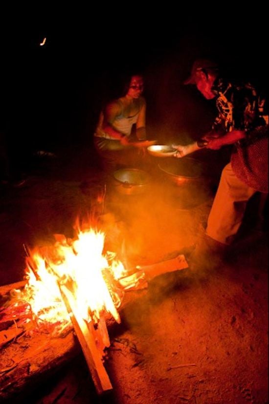 Sarayaku fire Fire at an early morning guayusa ceremony in the Amazon rainforest community of Sarayaku