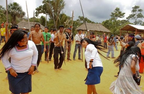 Traditional dance performed by women of the Sarayaku community in Ecuador